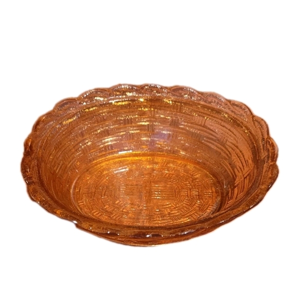 Hen On A Nest Amber Orange Glass Candy Dish 6 Inch Vintage Collectible - Picture 8 of 9